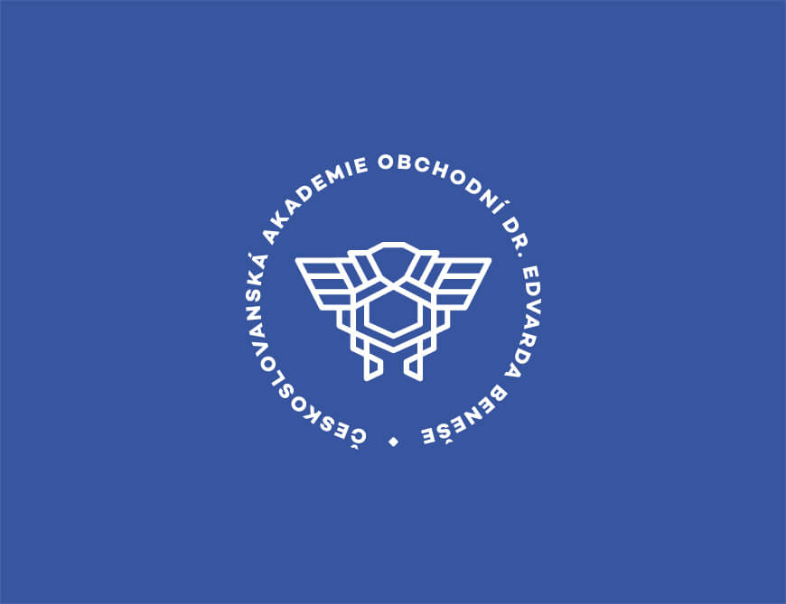 Českoslovanská akademie obchodní Dr. Edvarda Beneše logotyp